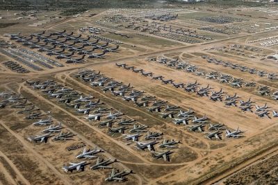 Aerial Photo of retired military planes