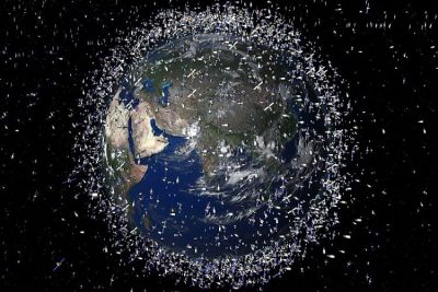 An illustration of space debris