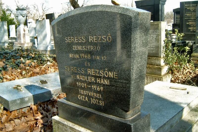 The grave of Rezső Seress, composer of the song "Gloomy Sunday".